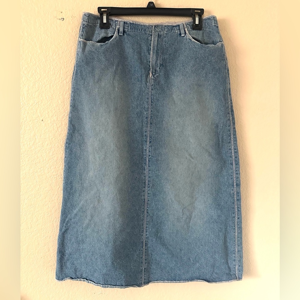 SUNDANCE Denim Maxi Skirt